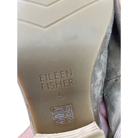 Eileen Fisher Womens Tan Suede Block Mules Shoes Size 5 SKU 8843 - Picture 6 of 14